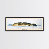 D’Urville Island, New Zealand Watercolor Beach Print, Vacation Gift, New Zealand Wall Art, Framed Canvas Print, Framed Beach Painting