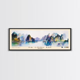 Ha Long Bay, Vietnam Watercolor Beach Print, Vacation Gift, Vietnam Wall Art, Framed Canvas Print, Framed Beach Painting