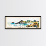 Isla Damas, Chile Watercolor Beach Print, Vacation Gift, Chile Wall Art, Framed Canvas Print, Framed Beach Painting