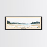 Kaiteriteri Beach, New Zealand Watercolor Beach Print, Vacation Gift, New Zealand Wall Art, Framed Canvas Print, Framed Beach Painting