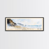 Karekare Beach, New Zealand Watercolor Beach Print, Vacation Gift, New Zealand Wall Art, Framed Canvas Print, Framed Beach Painting