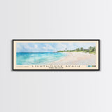 Lighthouse Beach, Turks and Caicos Watercolor Beach Print, Vacation Gift, Turks and Caicos Wall Art, Framed Canvas Print, Framed Beach Painting