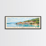 Mala Kolombarica, Croatia Watercolor Beach Print, Vacation Gift, Croatia Wall Art, Framed Canvas Print, Framed Beach Painting