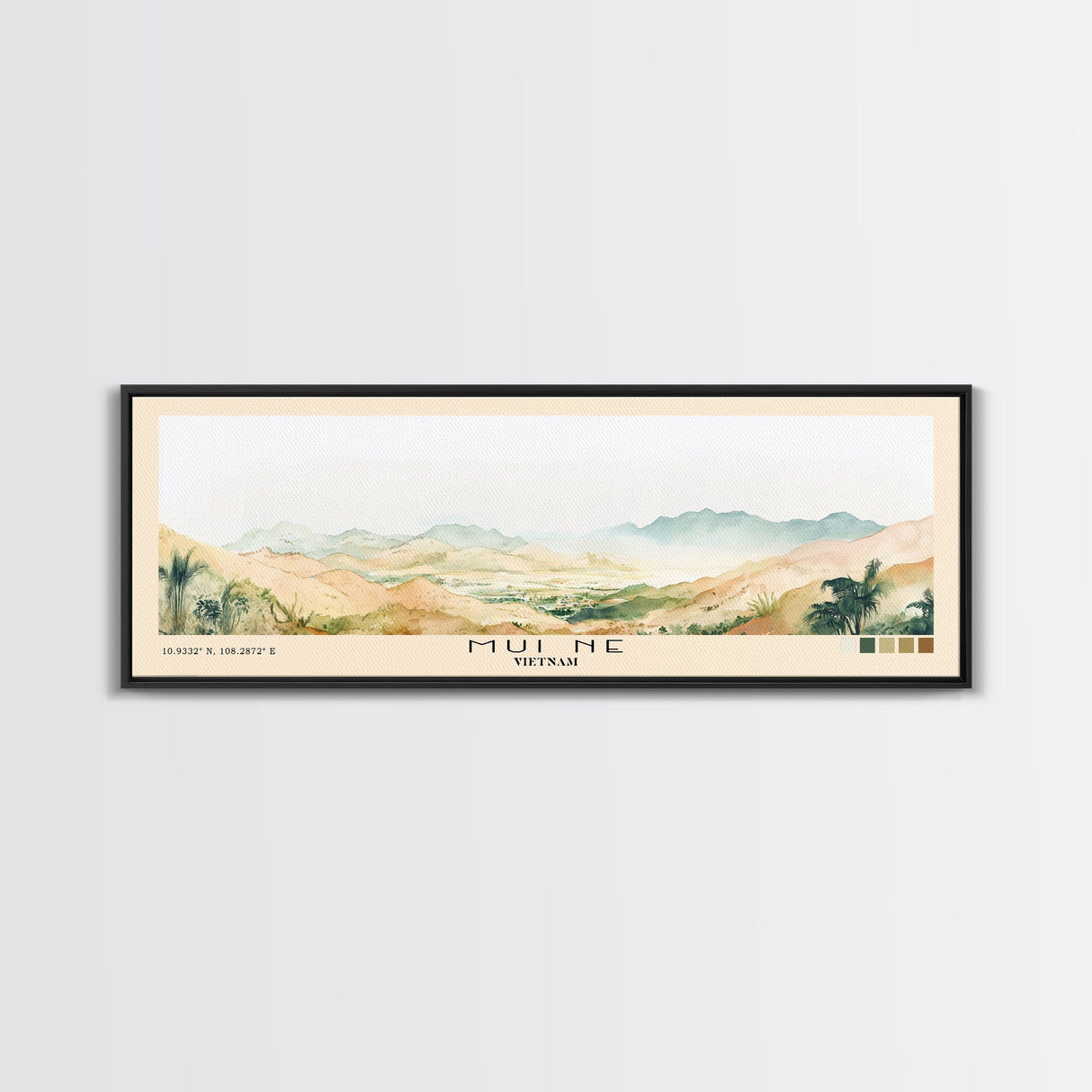 Mui Ne, Vietnam Watercolor Print, Vacation Gift, Vietnam Wall Art, Beach Painting, Beach Decor, Large Wall Art, Wood Frame Art