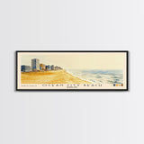 Ocean City Beach, Maryland Watercolor Beach Print, Vacation Gift, Maryland Wall Art, Framed Canvas Print, Framed Beach Painting