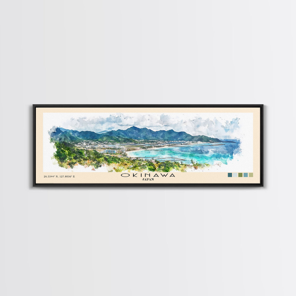 Okinawa, Japan Watercolor Beach Print, Vacation Gift, Japan Wall Art, Beach Painting, Beach Decor, Beach Painting