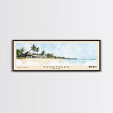 Pereybere, Mauritius Watercolor Print, Vacation Gift, Mauritius Wall Art, Beach Painting, Beach Decor, Large Wall Art, Wood Frame Art