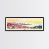 Qingdao, China Watercolor Beach Print, Vacation Gift, China Wall Art, Framed Canvas Print, Framed Beach Painting