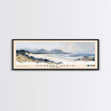 Robberg Beach, South Africa Watercolor Beach Print, Vacation Gift, South Africa Wall Art, Framed Canvas Print, Framed Beach Painting