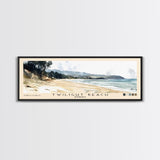 Twilight Beach, Australia Watercolor Beach Print, Vacation Gift, Australia Wall Art, Framed Canvas Print, Framed Beach Painting