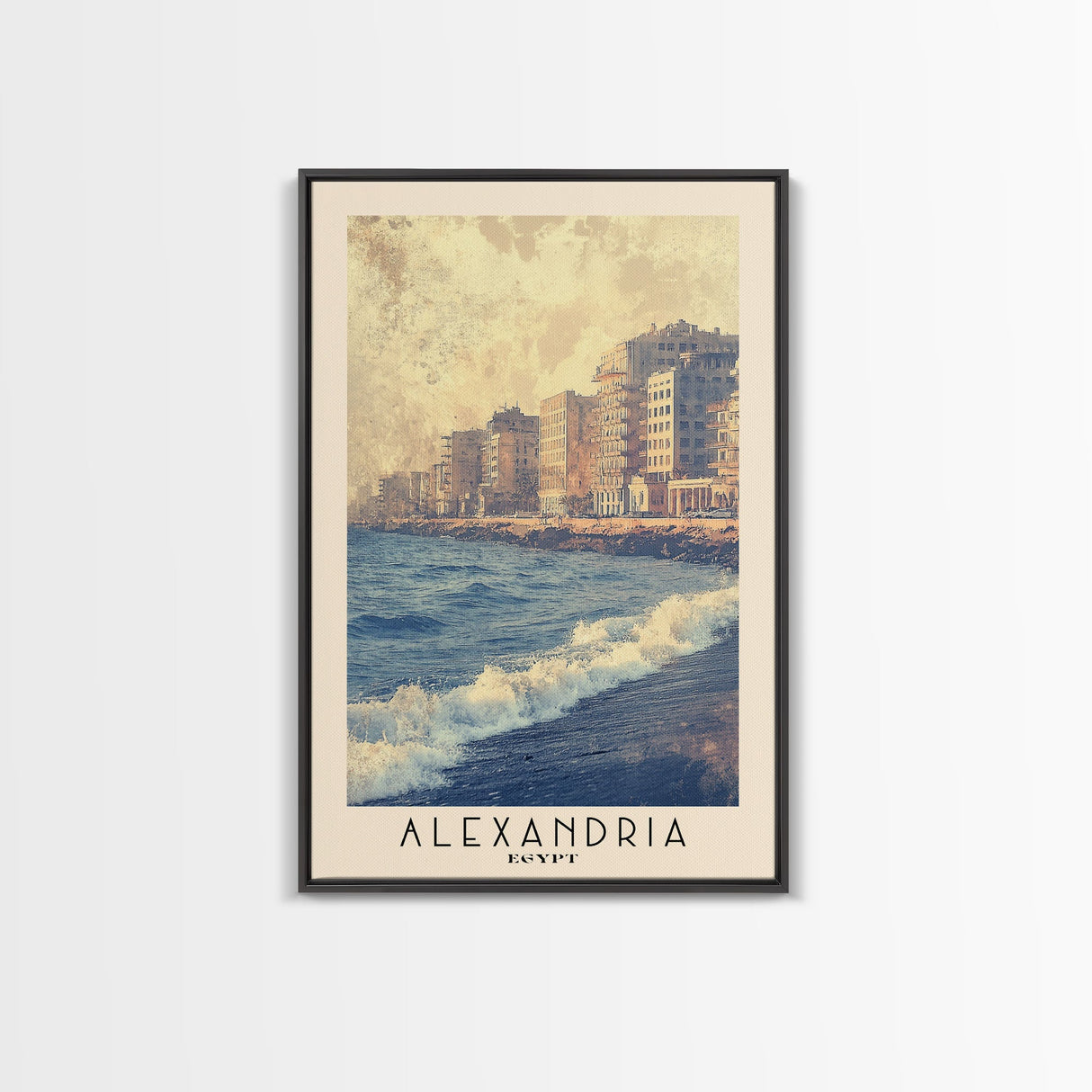 Alexandria, Egypt Watercolor Beach Print, Vacation Gift, Egypt Wall Art, Beach Painting, Beach Decor, Beach Painting