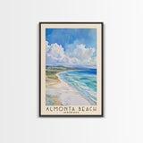 Almonta Beach, Australia Watercolor Beach Print, Vacation Gift, Australia Wall Art, Framed Canvas Print, Framed Beach Painting