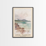 Anse Marron, Seychelles Watercolor Print, Vacation Gift, Seychelles Wall Art, Beach Painting, Beach Decor, Large Wall Art, Wood Frame Art