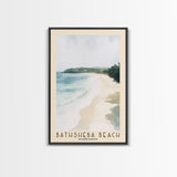 Bathsheba Beach, Barbados Watercolor Print, Vacation Gift, Barbados Wall Art, Beach Painting, Beach Decor, Large Wall Art, Wood Frame Art