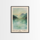 Bocas del Toro , Panamá Watercolor Beach Print, Vacation Gift, Panamá Wall Art, Framed Canvas Print, Framed Beach Painting