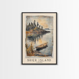 Brier Island, Canada Watercolor Beach Print, Vacation Gift, Canada Wall Art, Framed Canvas Print, Framed Beach Painting