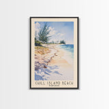 Chill Island Beach, Bahamas Watercolor Beach Print, Vacation Gift, Bahamas Wall Art, Framed Canvas Print, Framed Beach Painting