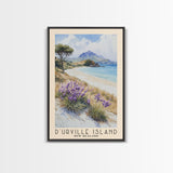 D’Urville Island, New Zealand Watercolor Beach Print, Vacation Gift, New Zealand Wall Art, Framed Canvas Print, Framed Beach Painting