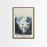 Ha Long Bay, Vietnam Watercolor Beach Print, Vacation Gift, Vietnam Wall Art, Framed Canvas Print, Framed Beach Painting