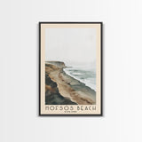 Hofsós Beach, Iceland Watercolor Beach Print, Vacation Gift, Iceland Wall Art, Framed Canvas Print, Framed Beach Painting