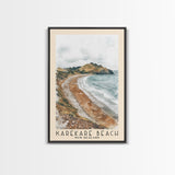 Karekare Beach, New Zealand Watercolor Beach Print, Vacation Gift, New Zealand Wall Art, Framed Canvas Print, Framed Beach Painting