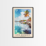 Los Roques, Venezuela Watercolor Beach Print, Vacation Gift, Venezuela Wall Art, Framed Canvas Print, Framed Beach Painting