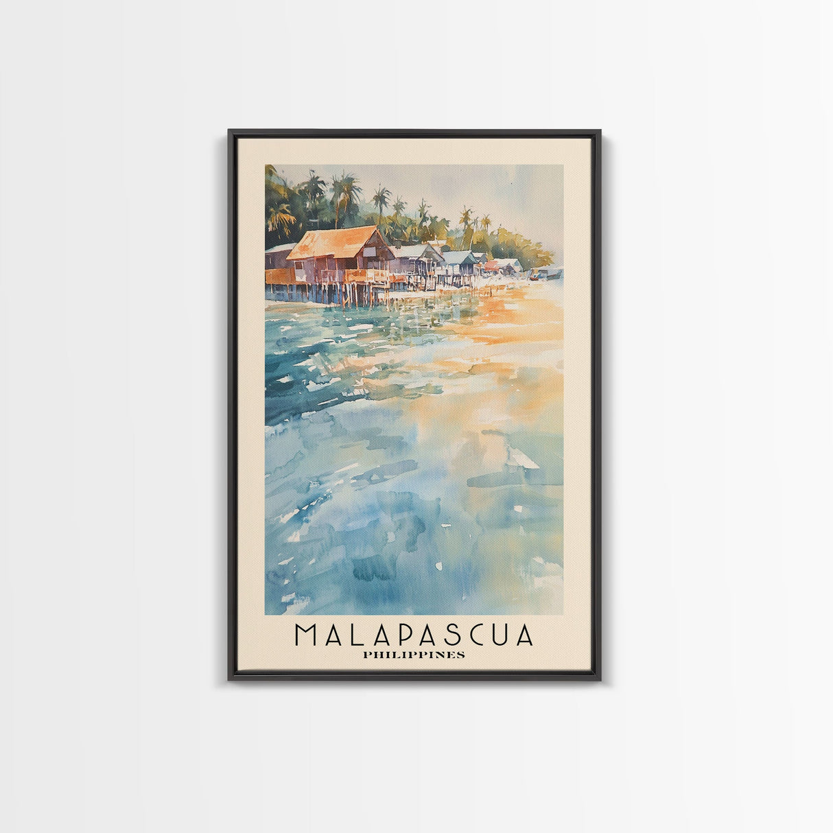 Malapascua, Philippines Watercolor Beach Print, Vacation Gift, Philippines Wall Art, Beach Painting, Beach Decor, Beach Painting