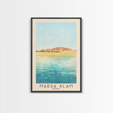 Marsa Alam, Egypt Watercolor Print, Vacation Gift, Egypt Wall Art, Beach Painting, Beach Decor, Large Wall Art, Wood Frame Art