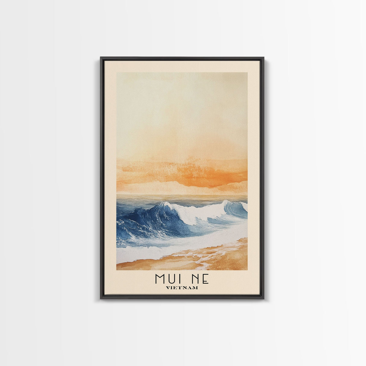 Mui Ne, Vietnam Watercolor Print, Vacation Gift, Vietnam Wall Art, Beach Painting, Beach Decor, Large Wall Art, Wood Frame Art