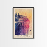 Palmarola, Italy Watercolor Print, Vacation Gift, Italy Wall Art, Beach Painting, Beach Decor, Large Wall Art, Wood Frame Art