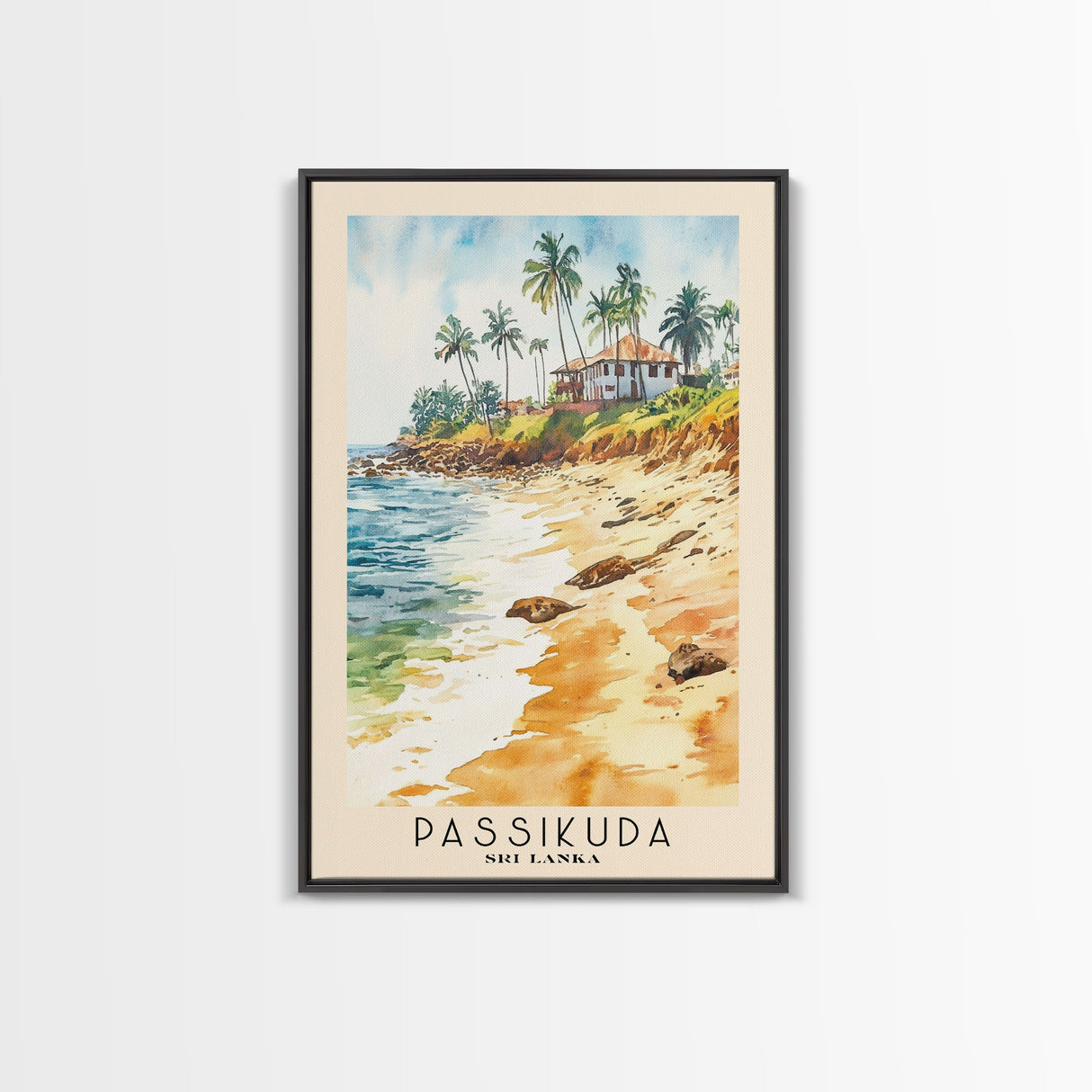 Passikuda, Sri Lanka Watercolor Beach Print, Vacation Gift, Sri Lanka Wall Art, Beach Painting, Beach Decor, Beach Painting