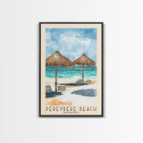 Pereybere Beach, Mauritius Watercolor Beach Print, Vacation Gift, Mauritius Wall Art, Framed Canvas Print, Framed Beach Painting