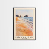 Phra Nang Beach, Thailand Watercolor Beach Print, Vacation Gift, Thailand Wall Art, Framed Canvas Print, Framed Beach Painting