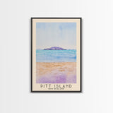 Pitt Island, New Zealand Watercolor Beach Print, Vacation Gift, New Zealand Wall Art, Framed Canvas Print, Framed Beach Painting