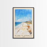 Playa Flamingo, Cuba Watercolor Beach Print, Vacation Gift, Cuba Wall Art, Beach Painting, Beach Decor, Beach Painting