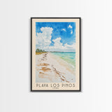 Playa Los Pinos, Cuba Watercolor Print, Vacation Gift, Cuba Wall Art, Beach Painting, Beach Decor, Large Wall Art, Wood Frame Art