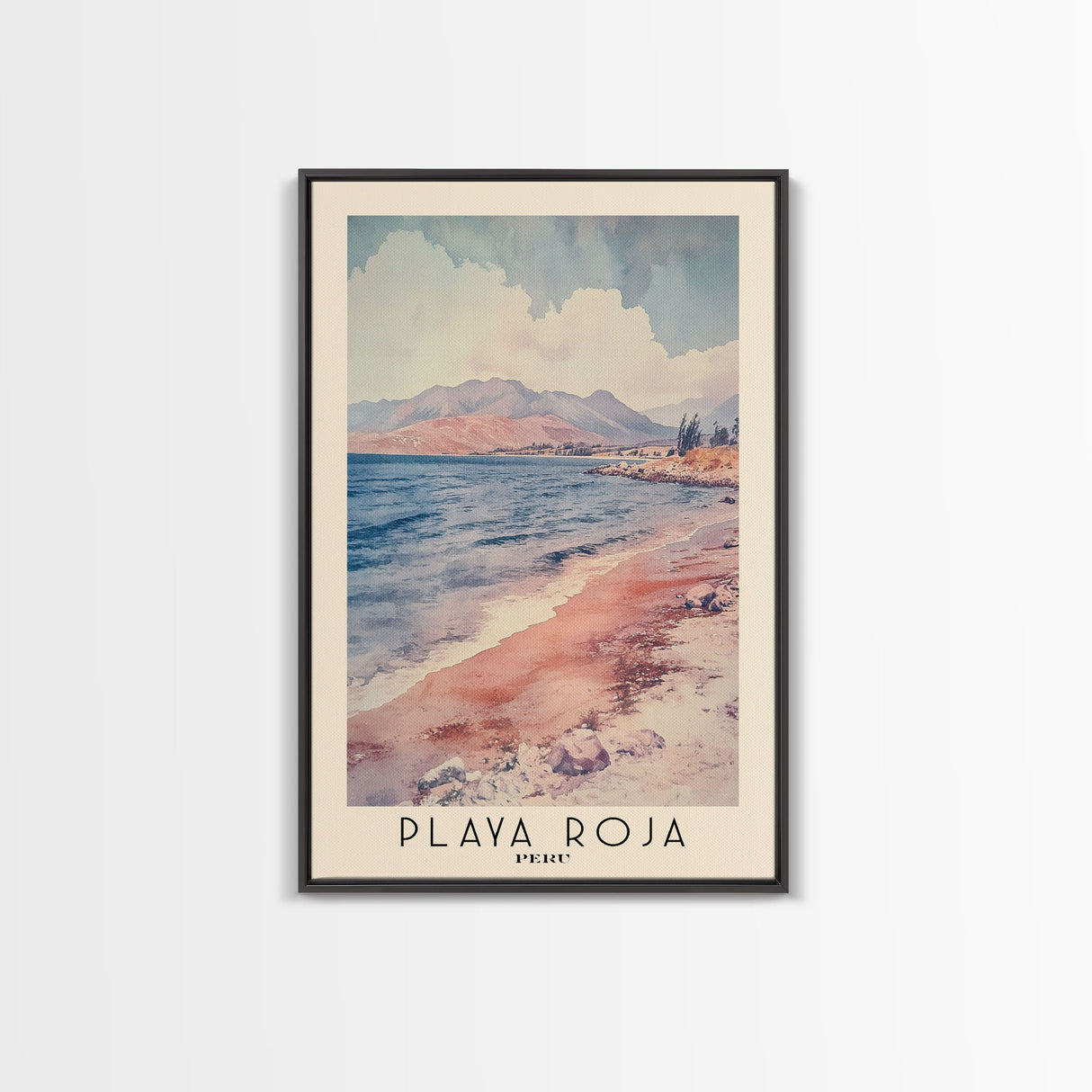 Playa Roja, Peru Watercolor Beach Print, Vacation Gift, Peru Wall Art, Beach Painting, Beach Decor, Beach Painting