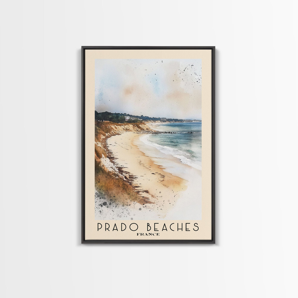 Prado Beaches, France Watercolor Beach Print, Vacation Gift, France Wall Art, Beach Painting, Beach Decor, Beach Painting