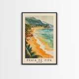 Praia de Pipa, Brazil Watercolor Beach Print, Vacation Gift, Brazil Wall Art, Framed Canvas Print, Framed Beach Painting