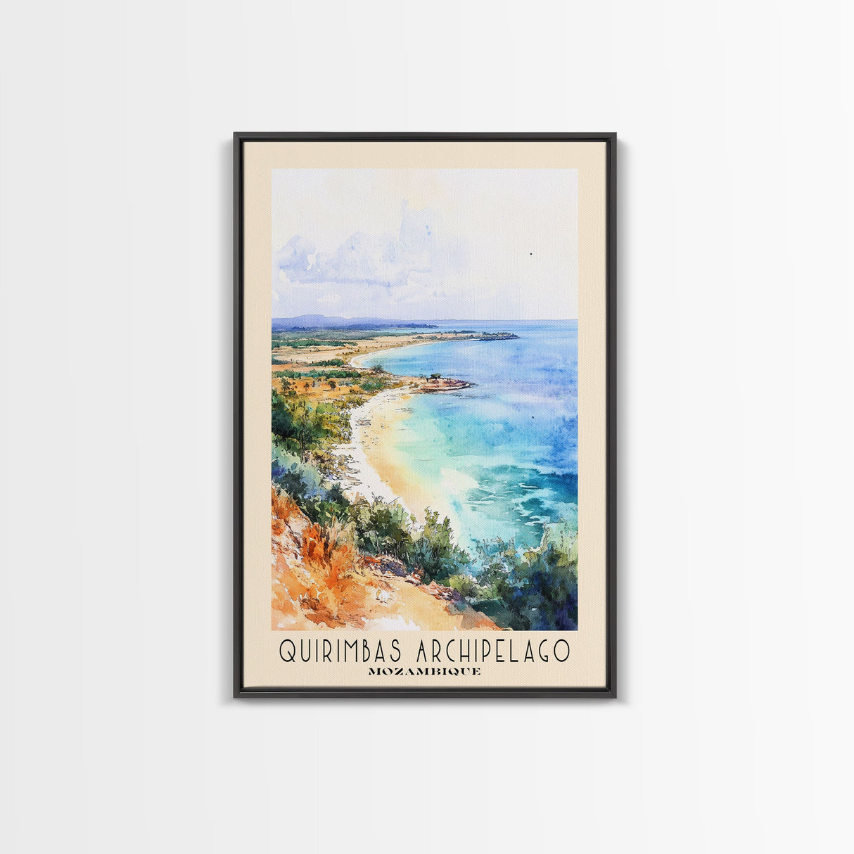 Quirimbas Archipelago, Mozambique Watercolor Beach Print, Vacation Gift, Mozambique Wall Art, Beach Painting, Beach Decor, Beach Painting