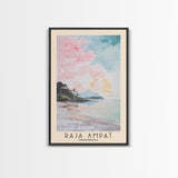 Raja Ampat, Indonesia Watercolor Beach Print, Vacation Gift, Indonesia Wall Art, Beach Painting, Beach Decor, Beach Painting