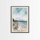 Rarawa Beach, New Zealand Watercolor Print, Vacation Gift, New Zealand Wall Art, Beach Painting, Beach Decor, Large Wall Art, Wood Frame Art