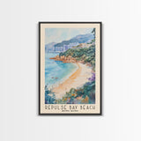 Repulse Bay Beach, Hong Kong Watercolor Beach Print, Vacation Gift, Hong Kong Wall Art, Beach Painting, Beach Decor, Beach Painting