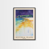 Restinga Island, Brazil Watercolor Print, Vacation Gift, Brazil Wall Art, Beach Painting, Beach Decor, Large Wall Art, Wood Frame Art