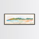 Sandy Ground, Anguila Watercolor Beach Print, Vacation Gift, Anguila Wall Art, Framed Canvas Print, Framed Beach Painting