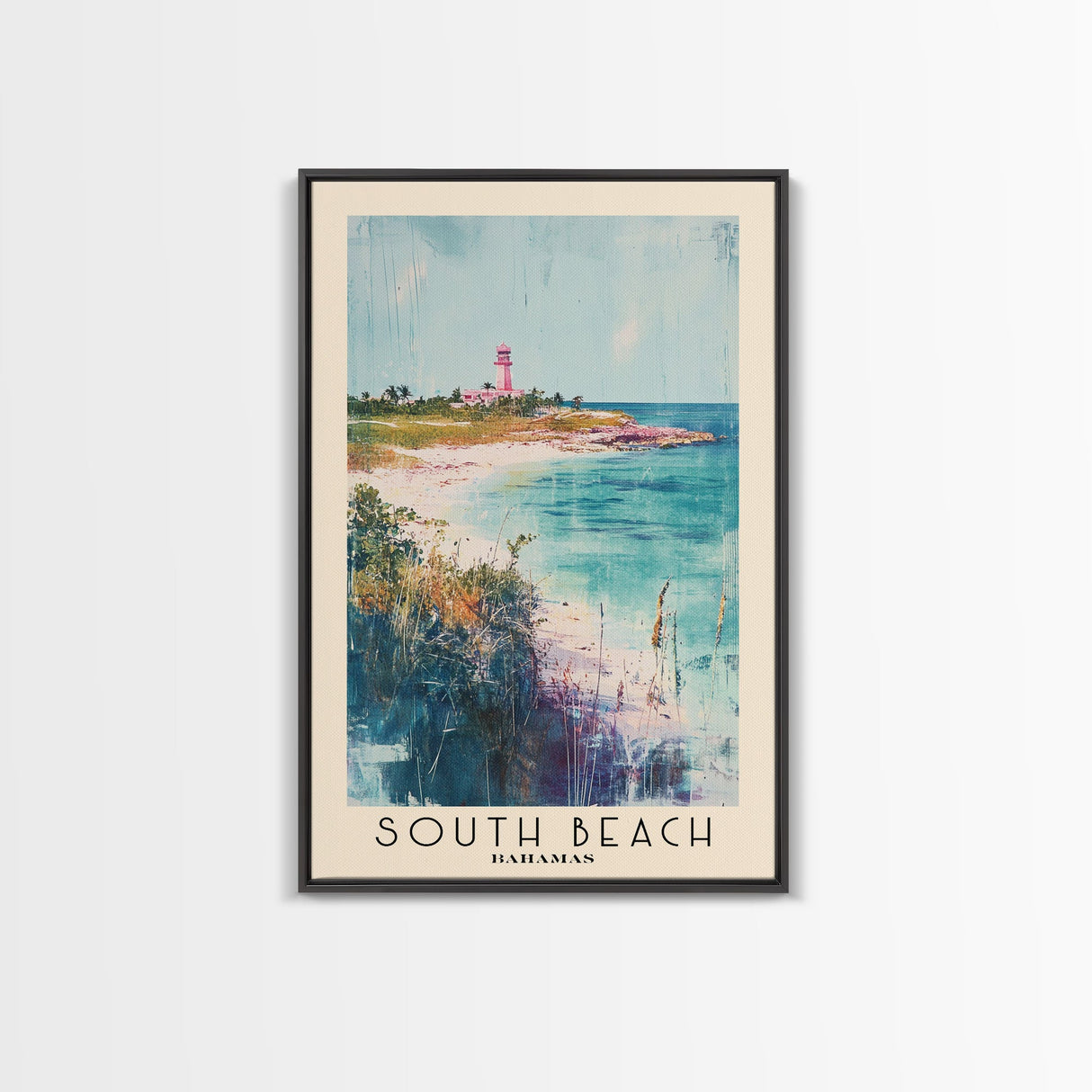 South Beach, Bahamas Watercolor Beach Print, Vacation Gift, Bahamas Wall Art, Beach Painting, Beach Decor, Beach Painting