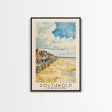 Southwold, United Kingdom Watercolor Print, Vacation Gift, United Kingdom Wall Art, Beach Painting, Beach Decor, Large Wall Art, Wood Frame Art