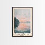 Steinhuder Meer, Germany Watercolor Beach Print, Vacation Gift, Germany Wall Art, Framed Canvas Print, Framed Beach Painting