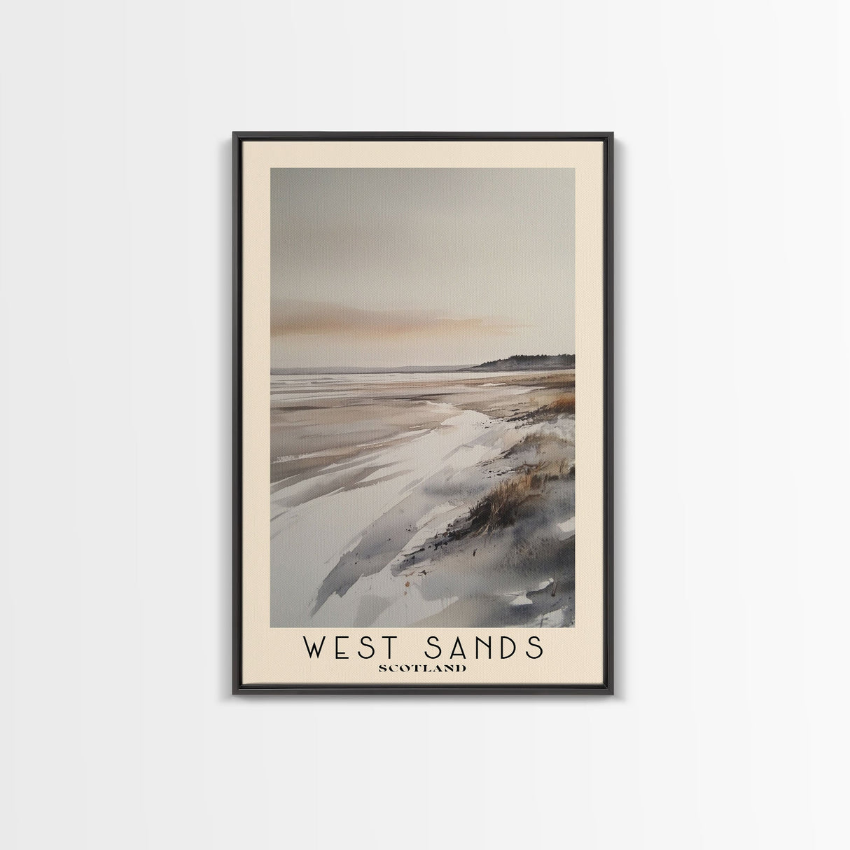 West Sands, Scotland Watercolor Beach Print, Vacation Gift, Scotland Wall Art, Beach Painting, Beach Decor, Beach Painting