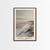 West Sands, Scotland Watercolor Beach Print, Vacation Gift, Scotland Wall Art, Beach Painting, Beach Decor, Beach Painting